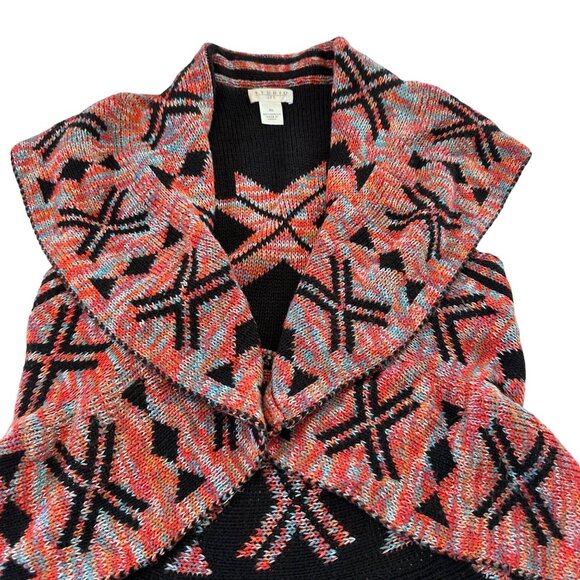 Aztec Knit Sweater Size XL Open Front Boho Cardigan Styles Southwest Vest Top - Picture 8 of 16